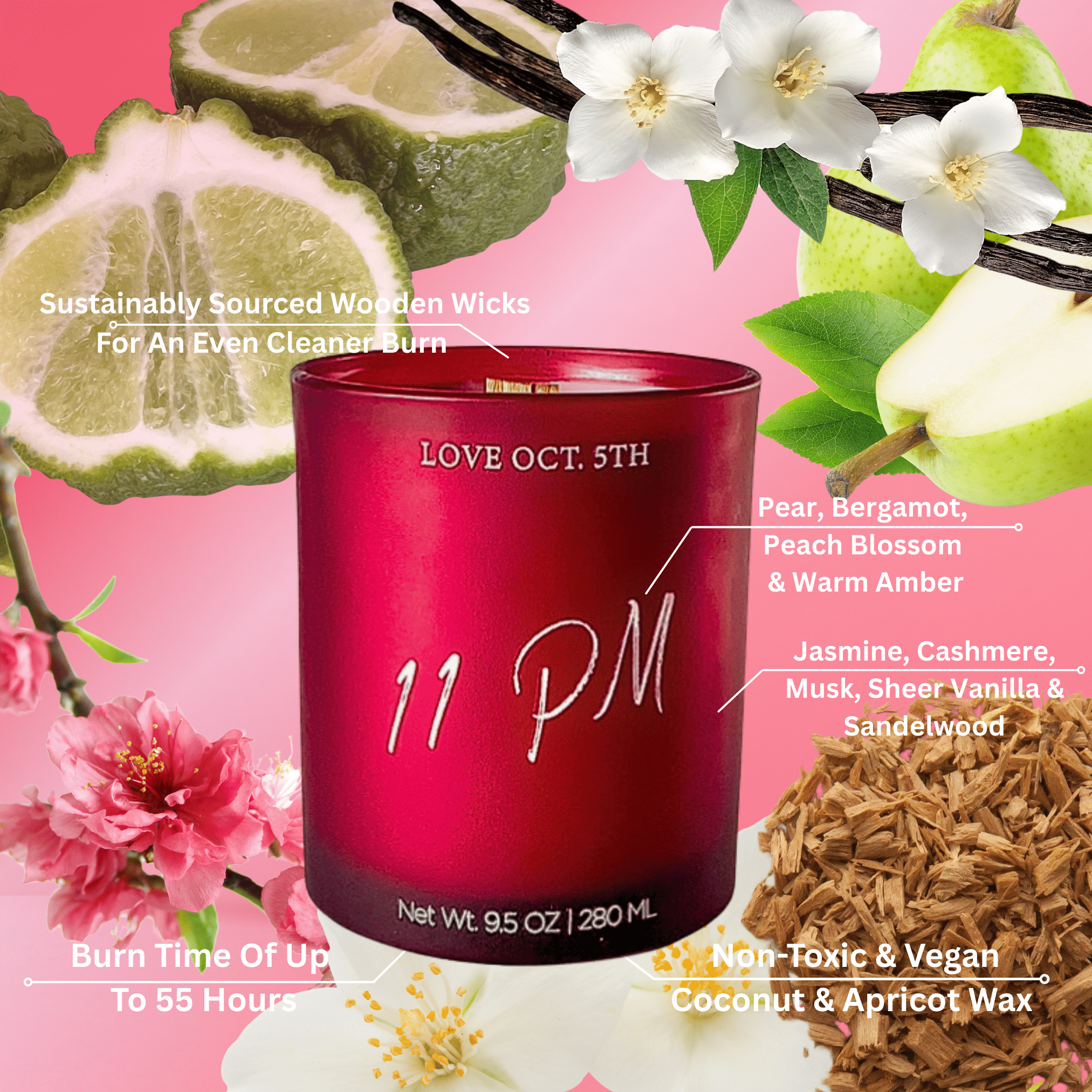 11pm Scented Candle By Love Oct. 5th With Notes Graph 